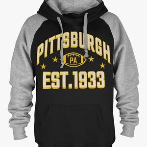 Unisex Pittsburgh Black and Gray Hoodie Size M